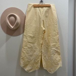 Small Yellow & White mid pants